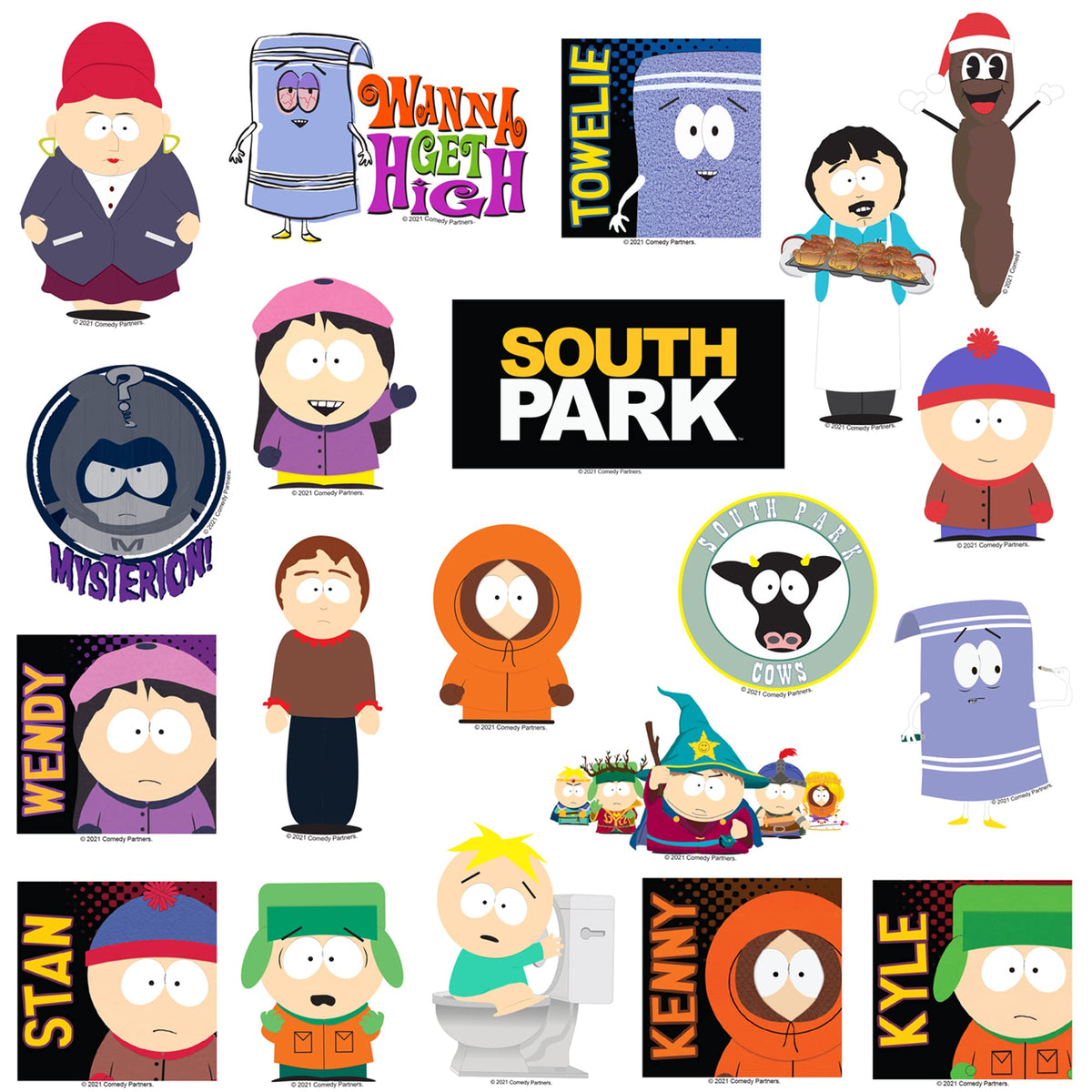 GRAPHICS & MORE South Park notebook stickers brighten journals with iconic scenes.