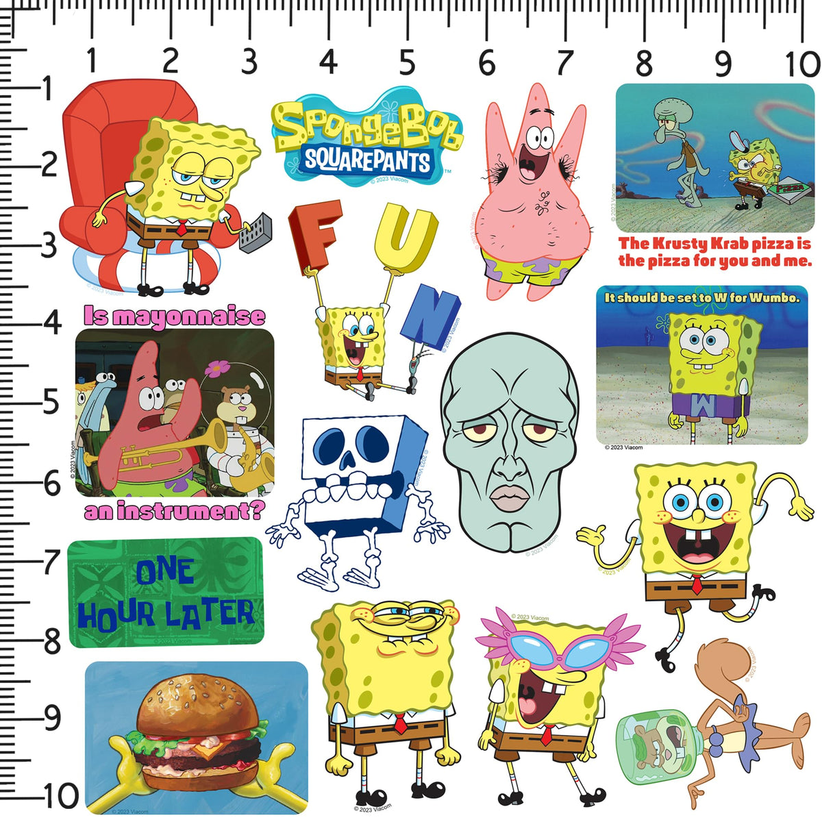 Graphics & More SpongeBob meme sticker pack laptop-decal adds playful personalization.