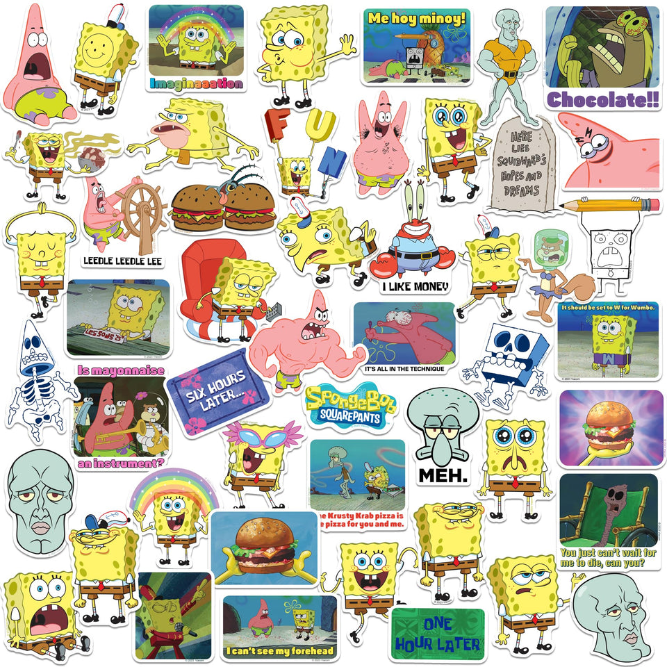 Graphics & More SpongeBob meme sticker pack packshot for quick surface decoration.