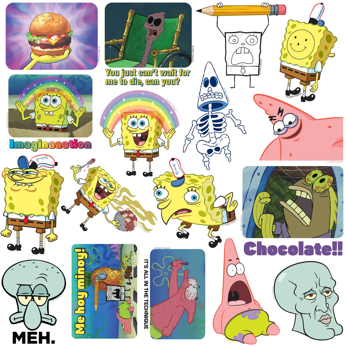 Graphics & More SpongeBob meme sticker pack water-bottle-decal for on-the-go fun.