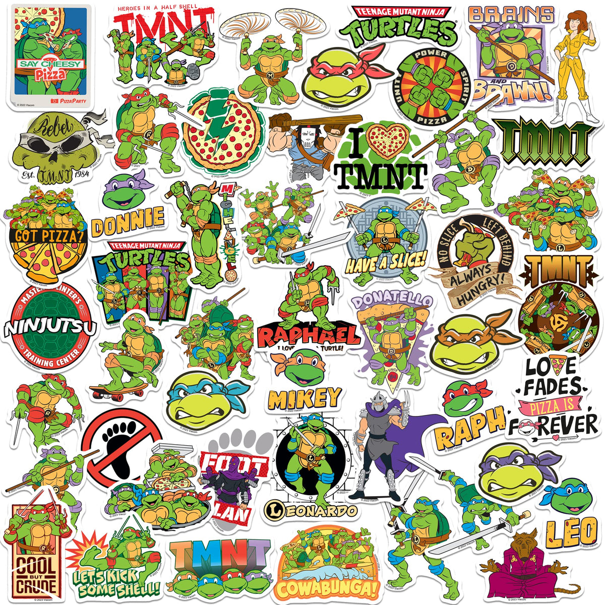 GRAPHICS & MORE TMNT sticker pack on a laptop adds bold, fade-resistant style.