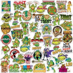 GRAPHICS & MORE TMNT sticker pack on a laptop adds bold, fade-resistant style.