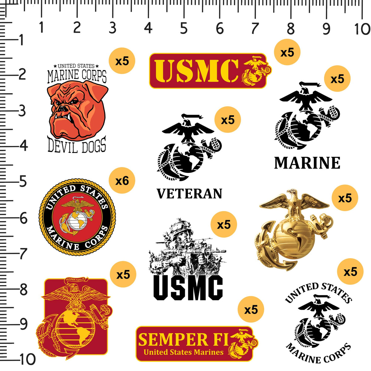 GRAPHICS & MORE Marine Corps decals on a water bottle add long lasting color and personality.