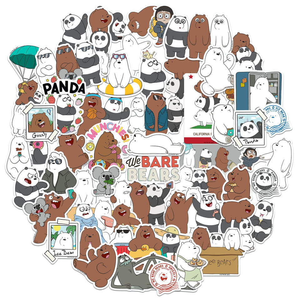 GRAPHICS & MORE front packaging showing 50 We Bare Bears stickers, great for collectors