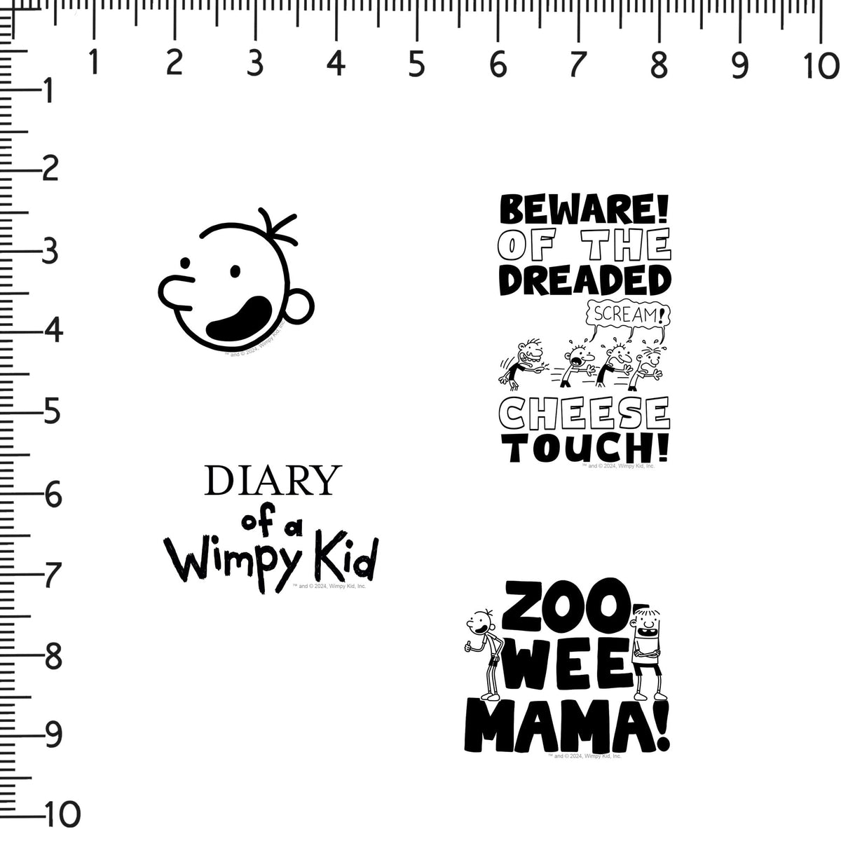 GRAPHICS & MORE Wimpy stickers on a laptop for playful personalization.