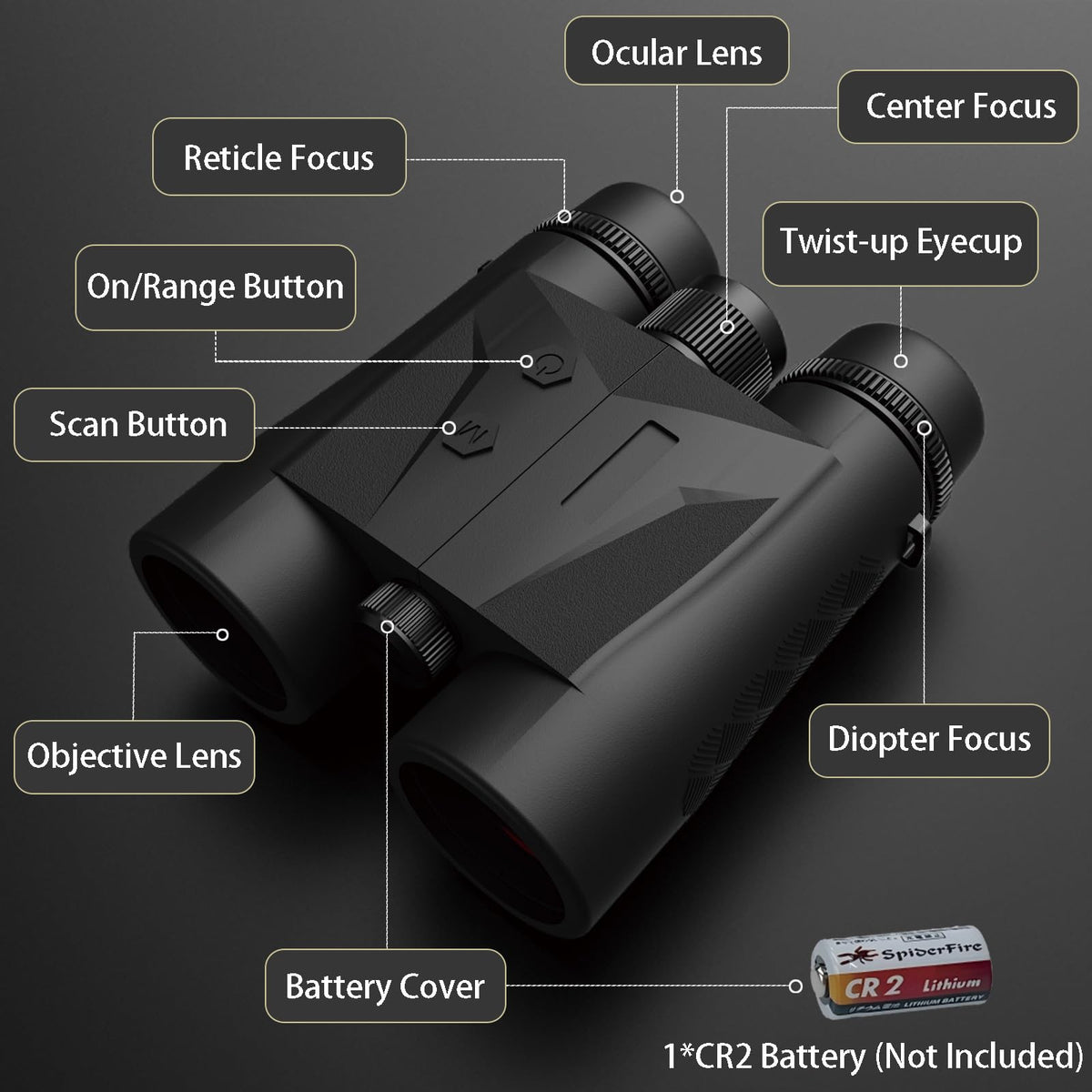 Gravoptics rangefinder binoculars adventure kit included with case and strap