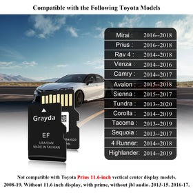 Grayda US-Canada map coverage shown for compatible Toyota models