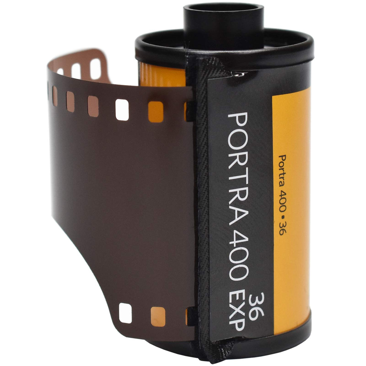 GRDE Kodak Portra 400 film leader close-up showing emulsion texture and fine-grain benefit