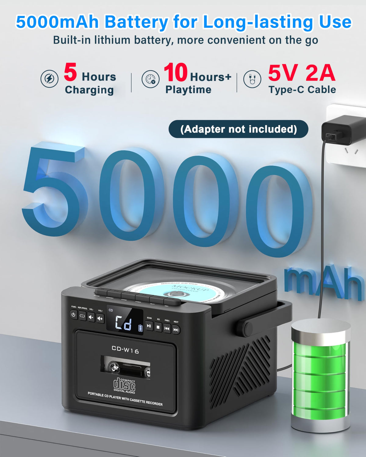 Greadio boombox Bluetooth 5.1 for easy pairing with phones and tablets.