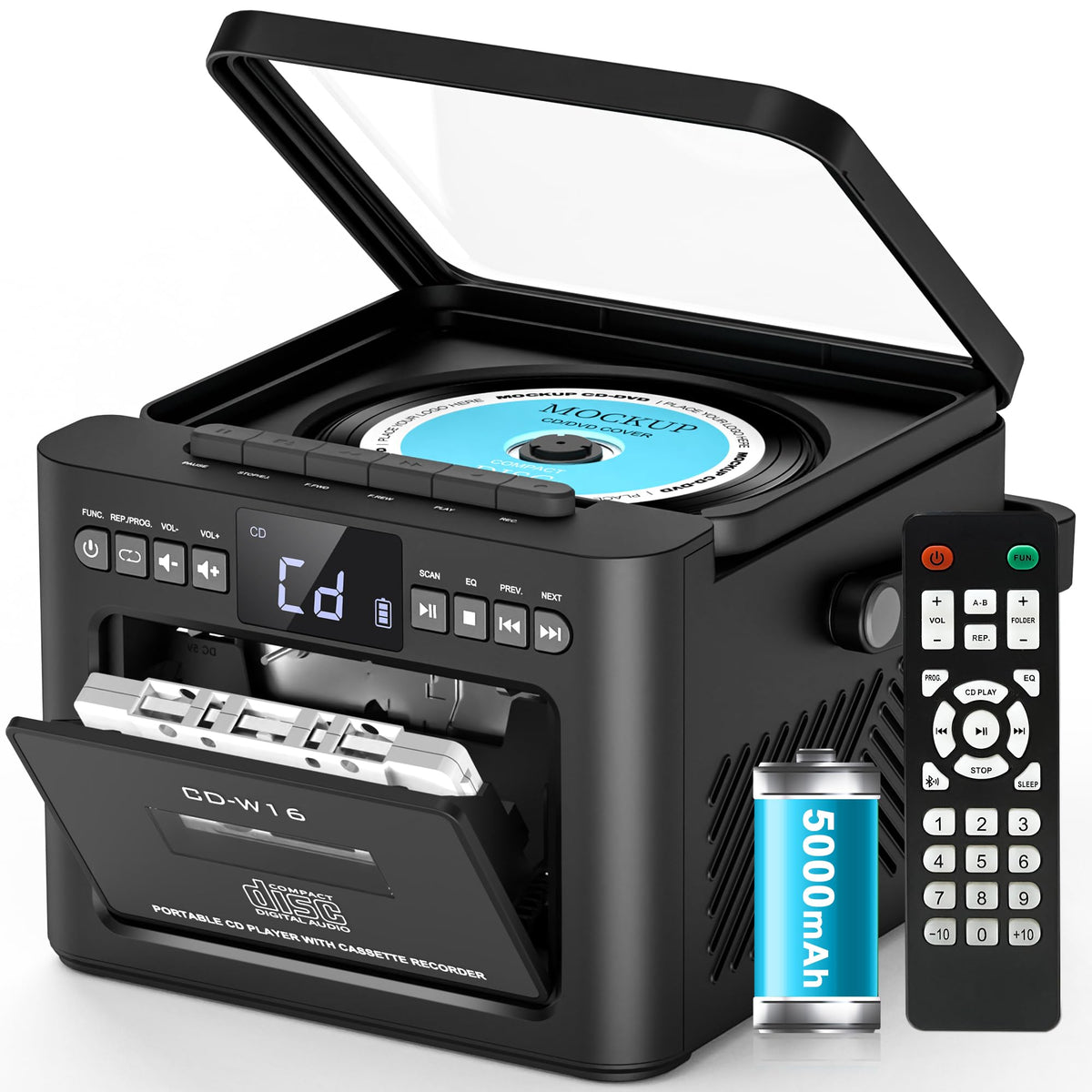 Greadio Boombox front view highlights 9-in-1 playback for versatile listening sessions.