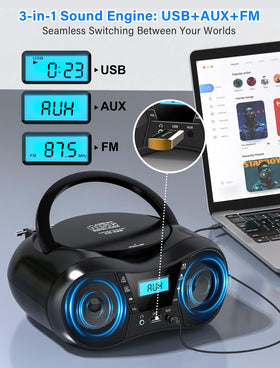 Greadio with headphones connected showing private listening benefit