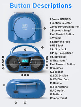 Greadio boombox next to batteries showing portable power and scale