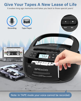 Greadio boombox USB port for playing music from flash drives