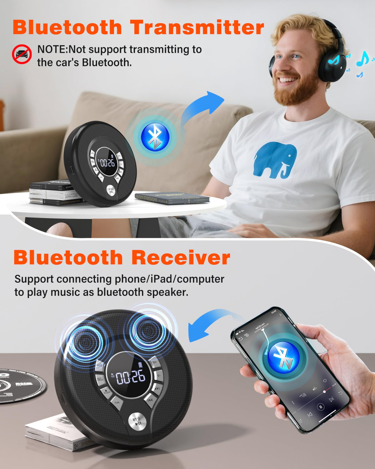 Greadio built-in speakers playing outdoors for full sound without extra gear