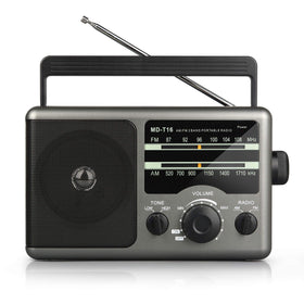 Greadio front view showing speaker and clear frequency dial for easy listening