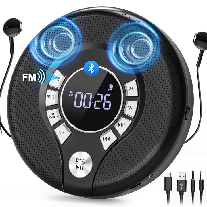 Greadio front-facing player showing controls and sleek finish for easy use