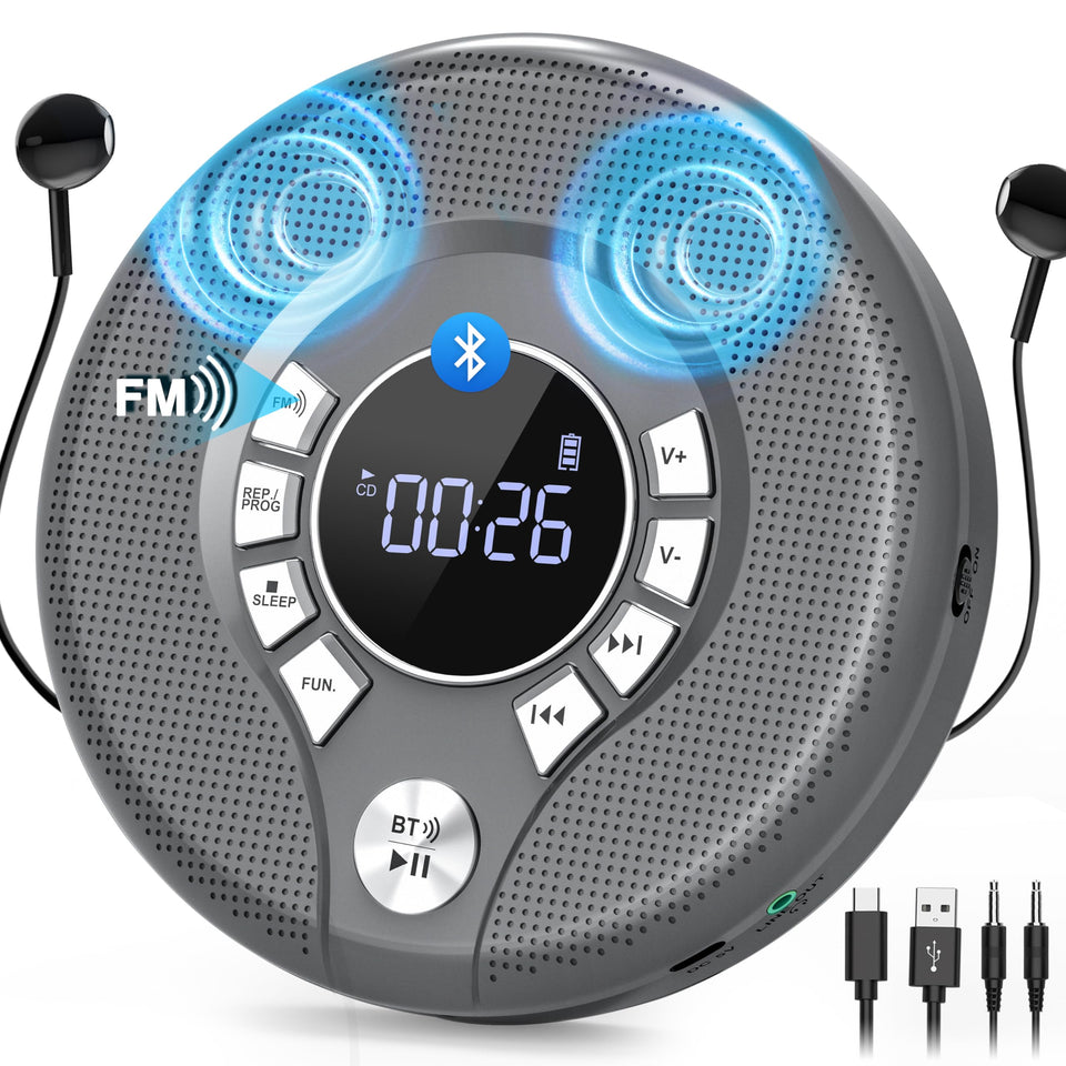 Greadio front view closed grey showing sleek portable design and easy transport