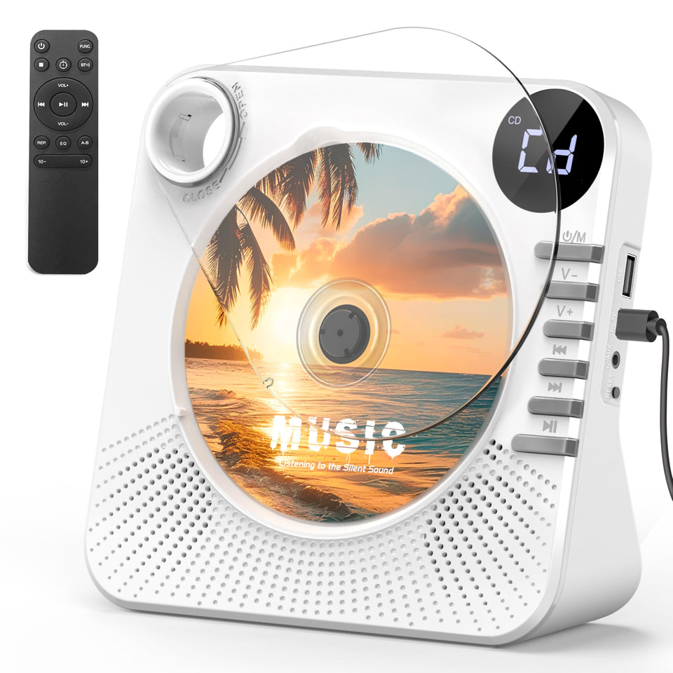 Greadio front view showing compact white unit and clear controls for easy setup
