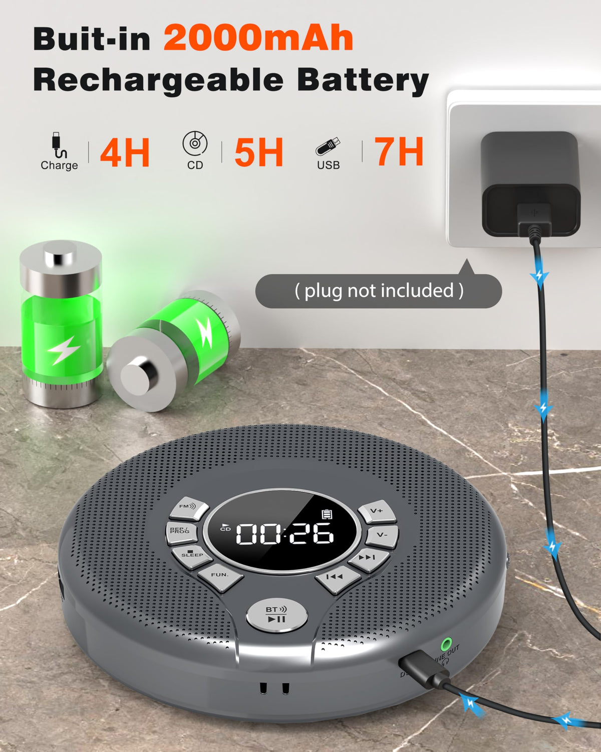 Greadio in car FM transmitter setup tuned on radio showing wireless in-car playback