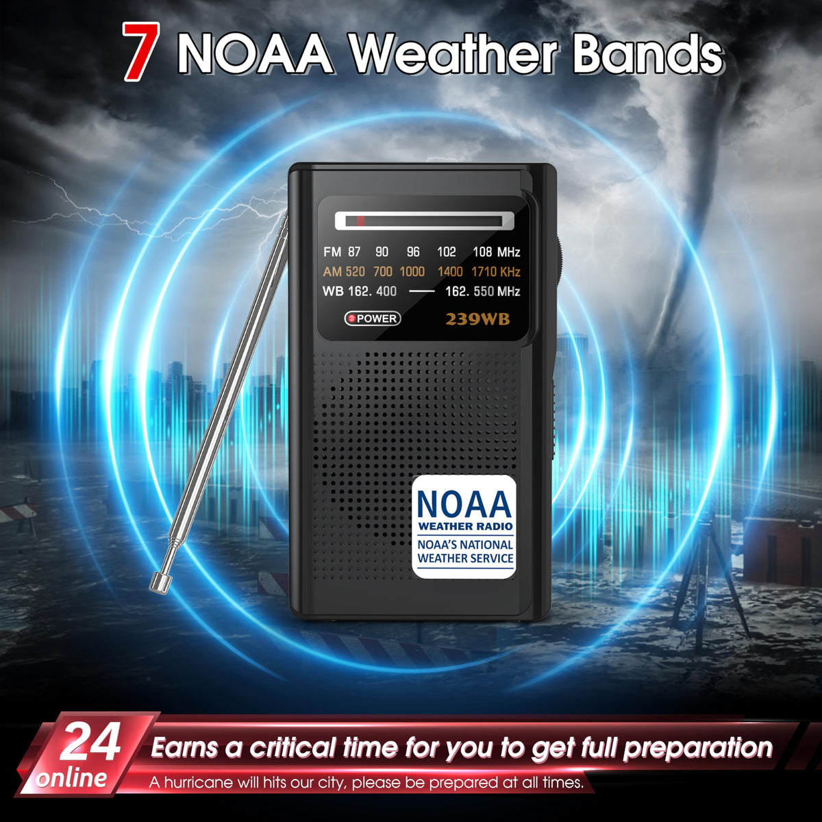 Extended antenna improving AM FM reception.