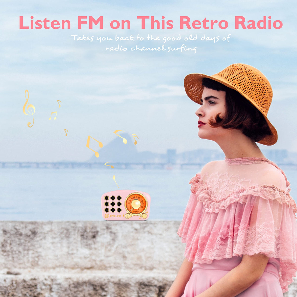 Greadio speaker in hand showing size and portability for on-the-go listening