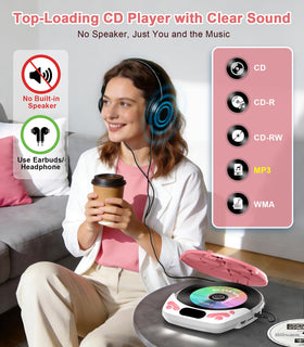 Greadio top-loading CD open showing disc placement and protection