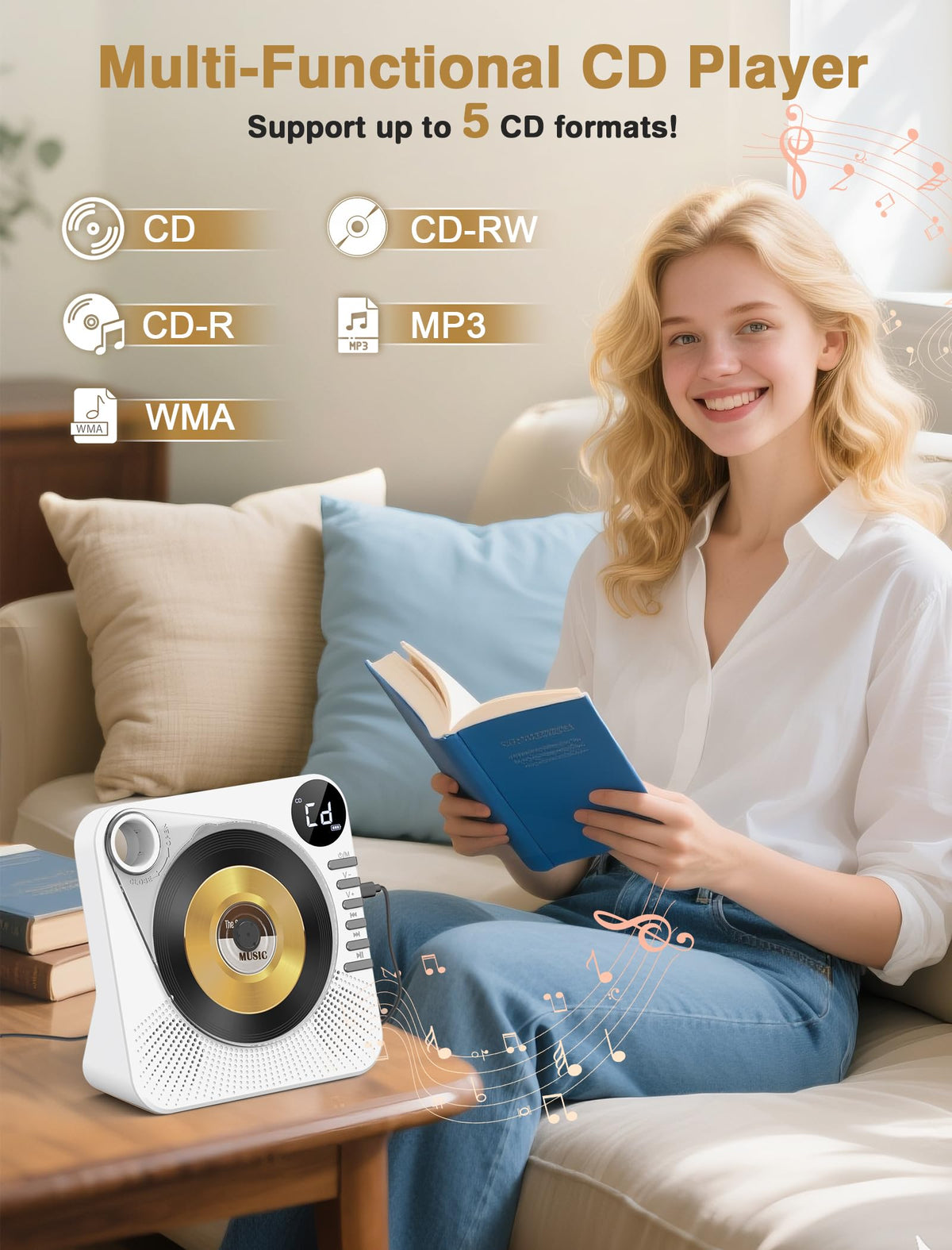 Greadio transparent cover open with CD inside protecting discs from dust and debris