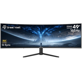 Great voell 49-inch monitor front view highlights immersive multitasking