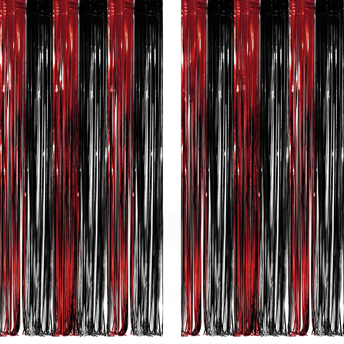 GREATRIL Black Red Streamers Backdrop for a bold Stranger-themed party setup.