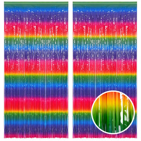 GREATRIL gradient rainbow streamers backdrop for vibrant party decor and photo moments