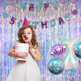 GreatRIL neon holographic curtain enhances mermaid, Y2K, and euphoria themes with sparkling color.