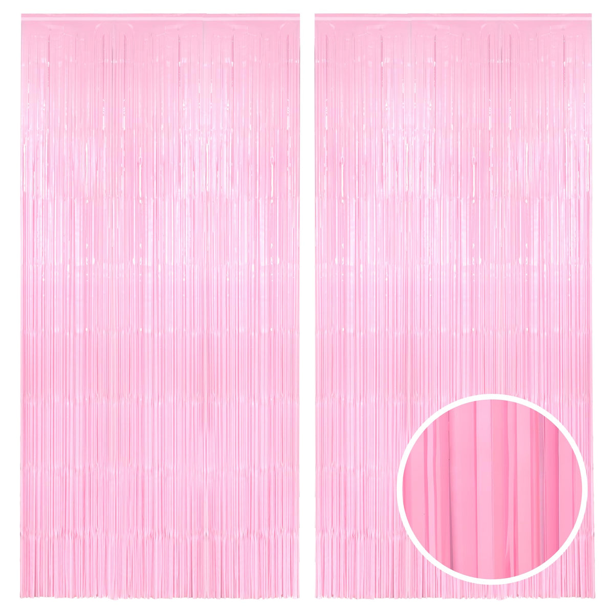 GREATRIL pastel pink foil streamers backdrop for dreamy party photos and easy setup.