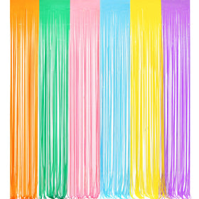 GREATRIL Pastel Tinsel Curtain doorway backdrop for dreamy photos.