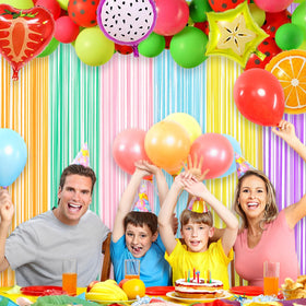 GREATRIL Pastel Tinsel Curtain spring glam backdrop.