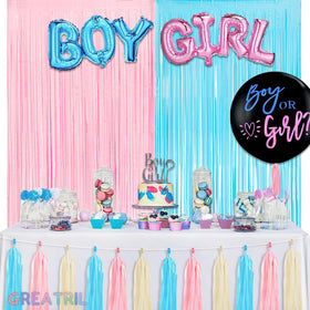 GREATRIL pink and blue fringe streamers shimmering in party lighting
