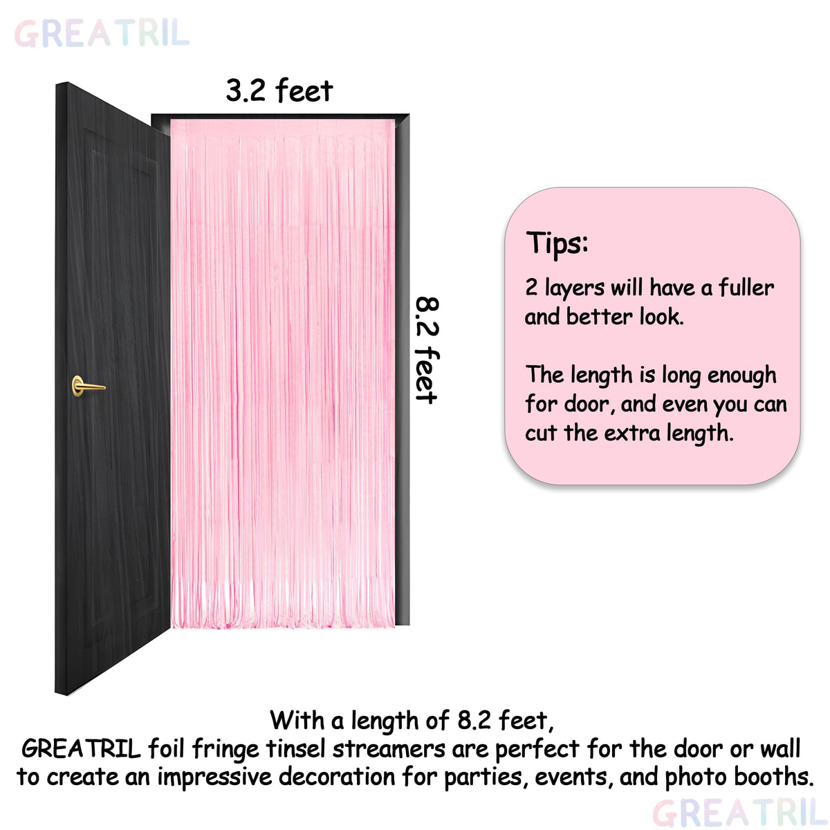 Close-up of pink and blue foil fringe texture from GREATRIL backdrop