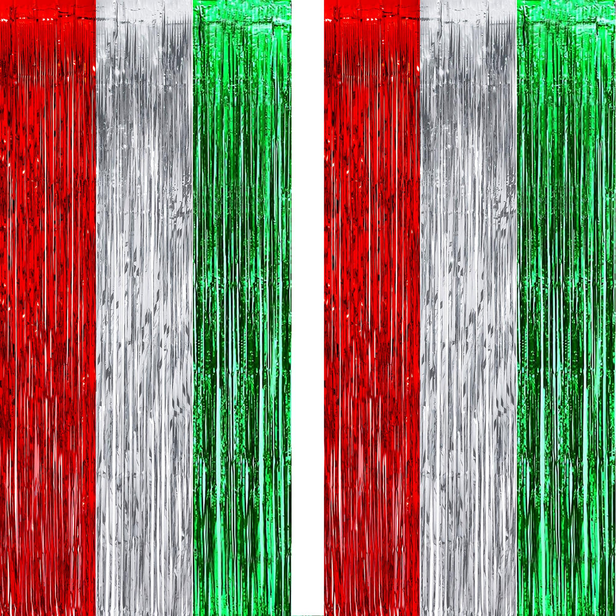 GREATRIL red-silver-green streamers backdrop brightens festive walls