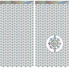 GREATRIL silver snowflake fringe curtain creates a shimmering winter backdrop.