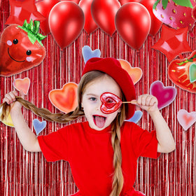 GREATRIL valentines day curtain backdrop creates romantic, dramatic ambiance.
