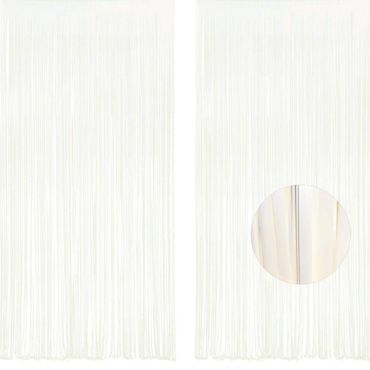 GREATRIL white foil fringe backdrop on wall for elegant event photos.