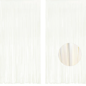 GREATRIL white foil fringe backdrop on wall for elegant event photos.