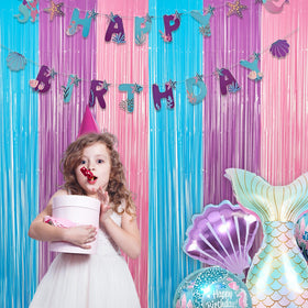 GREATRIL princess birthday foil streamers brighten party decor.
