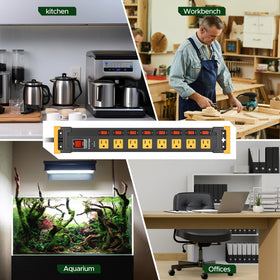 Green Box Innovations in a home office powering multiple devices with tidy cables