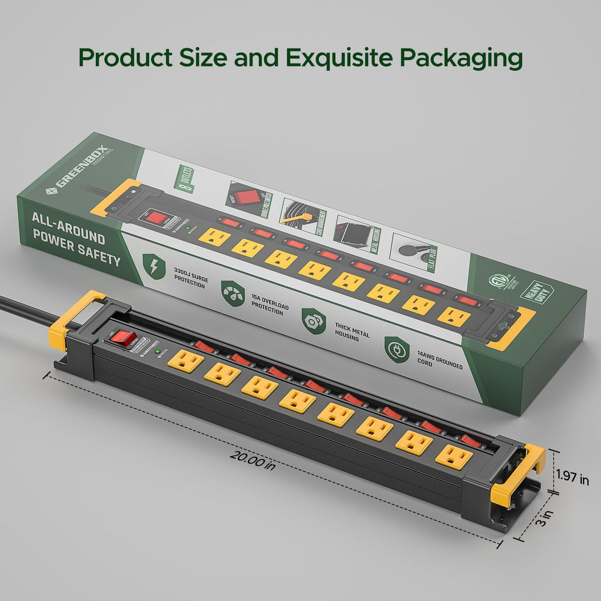 Green Box Innovations metal housing texture highlighting durable construction and protection