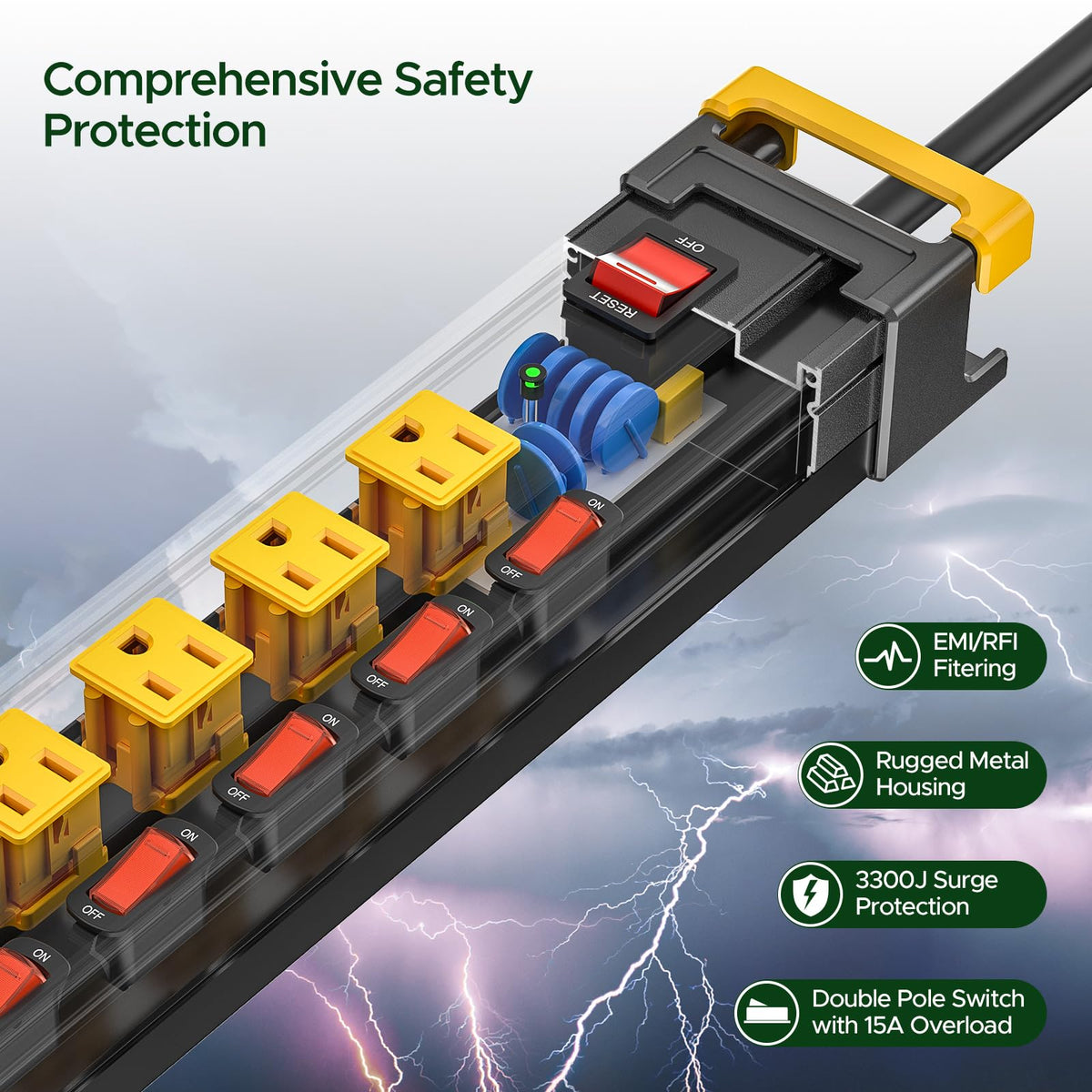 Green Box Innovations mounted under desk demonstrating tidy cable management and secure fit
