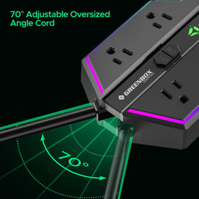 Green Box Innovations RGB lights active creating ambient gaming atmosphere