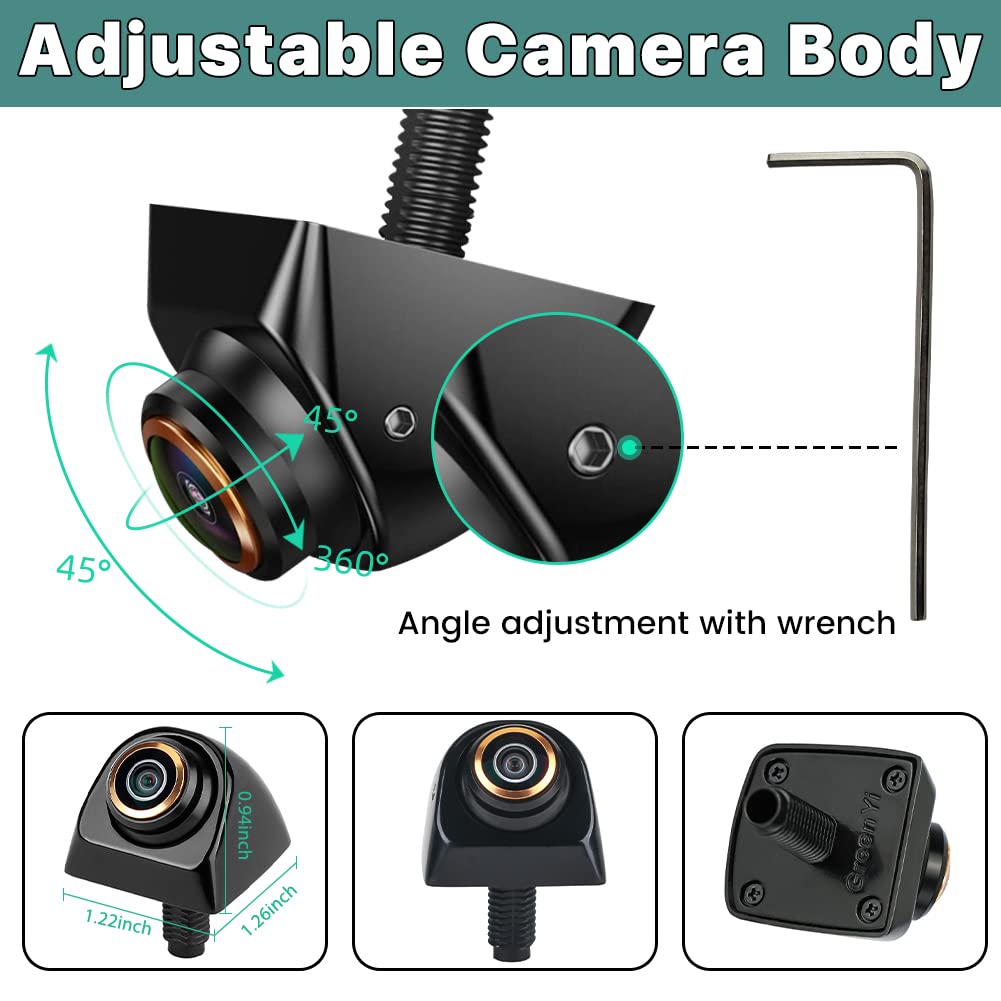 GreenYi fisheye lens closeup showing adjustable lens detail for wide 170° coverage