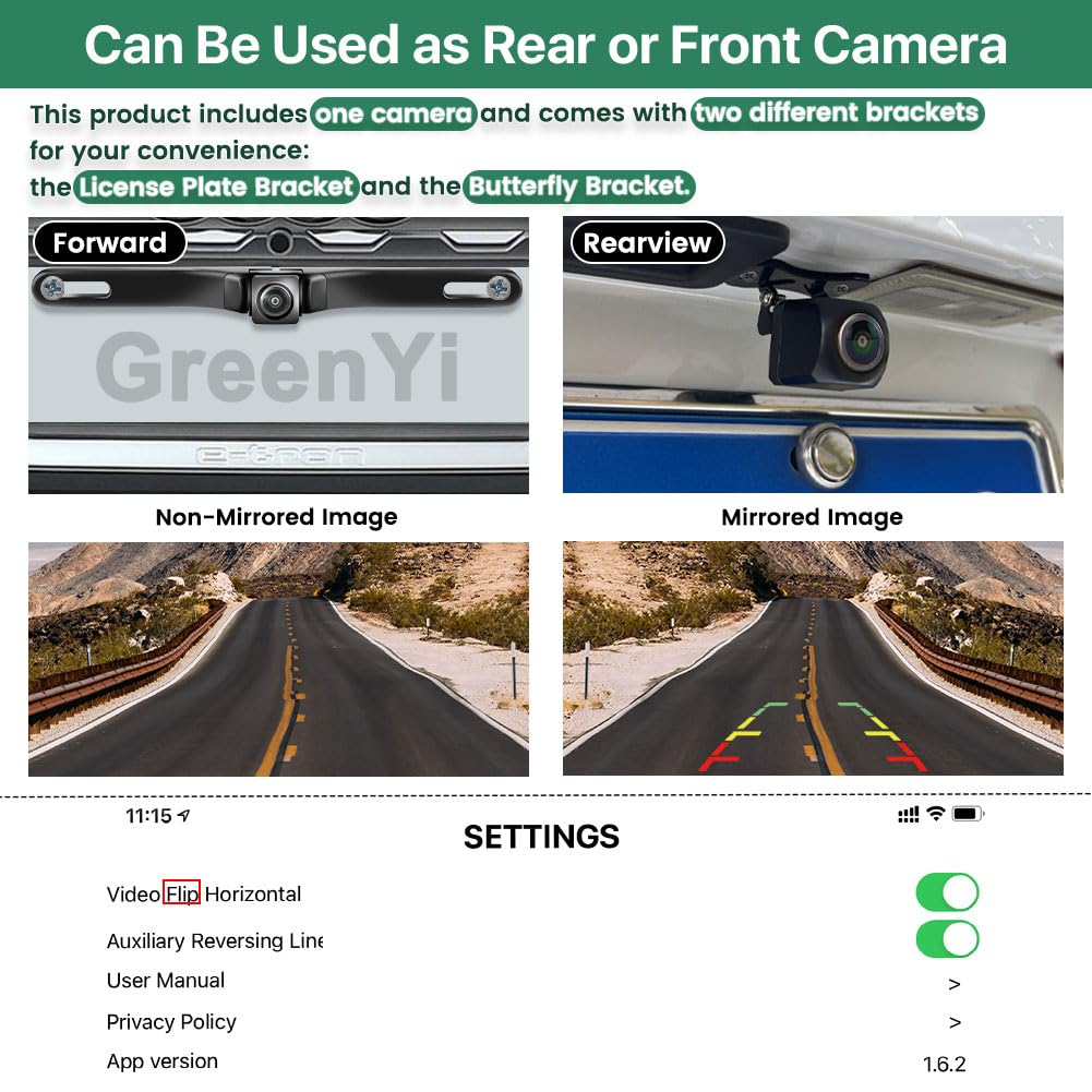 GreenYi camera mounted on SUV rear demonstrating vehicle compatibility