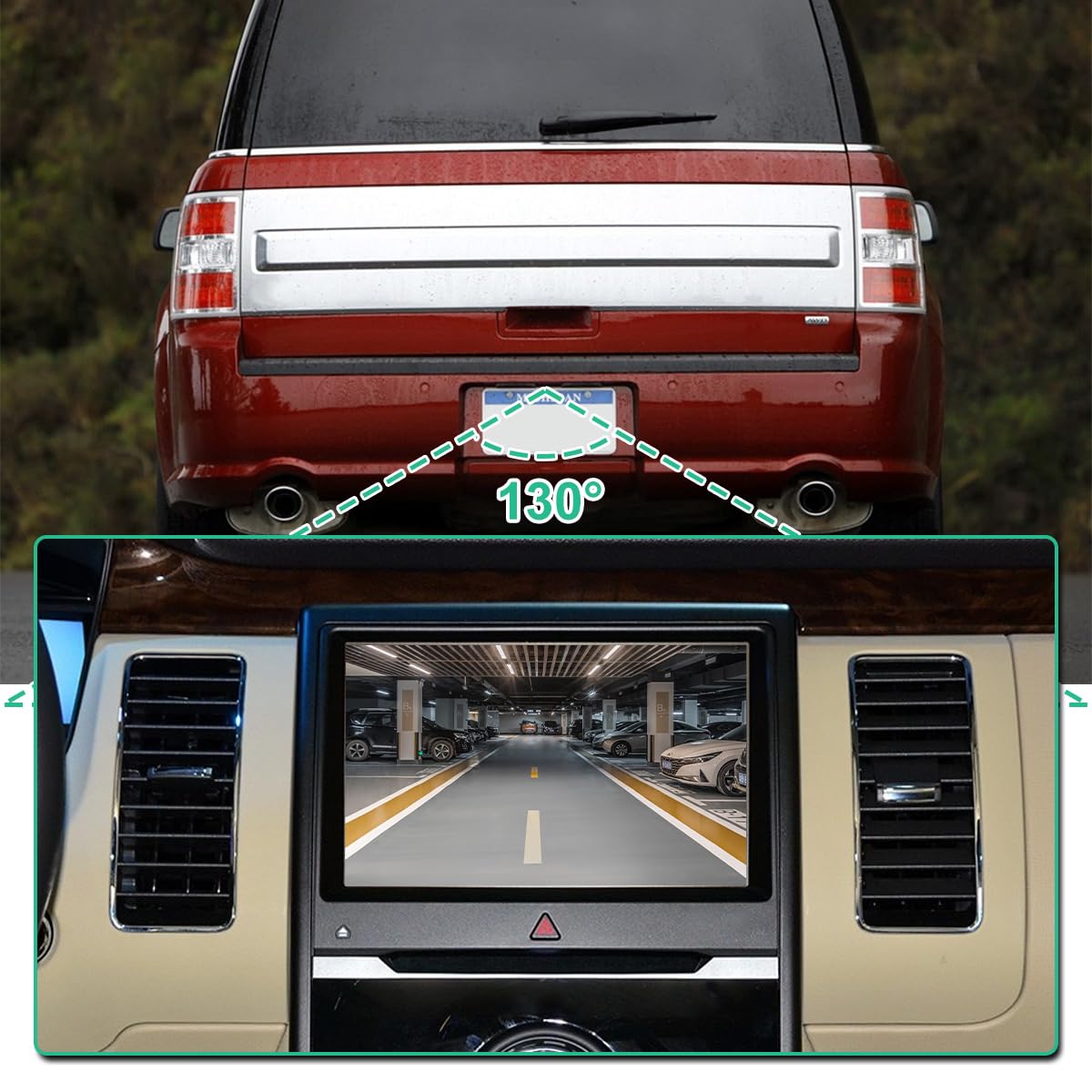 GreenYi DA8Z-19G490-A multiangle views improve parking accuracy in tight spaces.