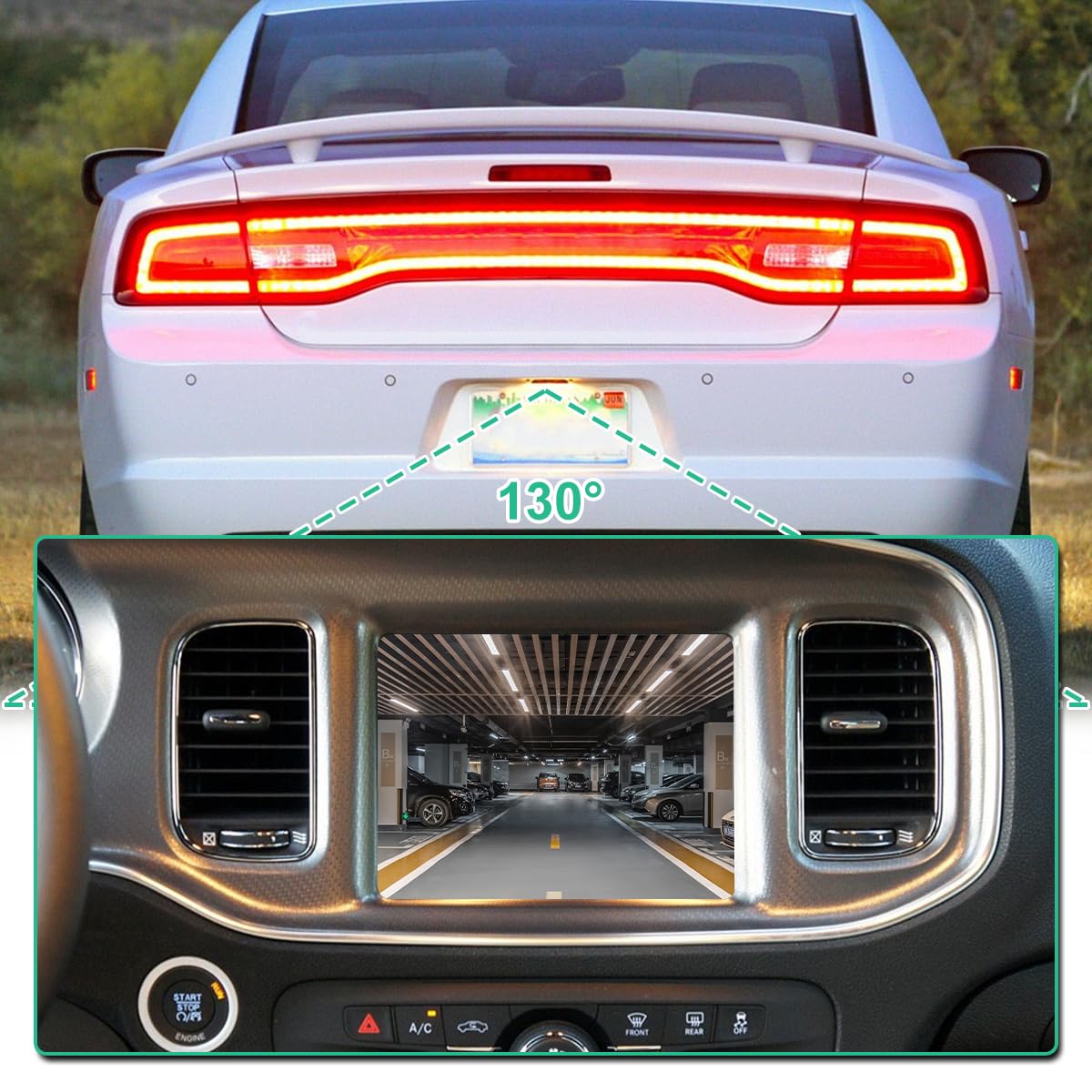 GreenYi night vision rear camera provides clear imaging in daylight and low light